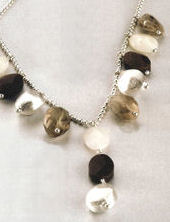 bg6N28 (Smoky Quartz, Aventurine, Yellow Jade & Silver Necklace)
