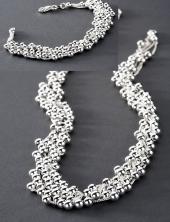 bg5N8_B14 (Sterling Silver Bauble Necklace and Bracelet Set)