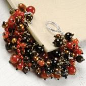 br9SB53 (Carnelian, Pearl & Smoky Quartz Bracelet)
