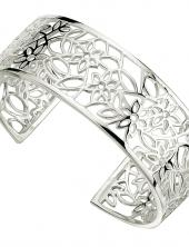 seB2924 (Sterling Silver Filigree Flowers Bangle)
