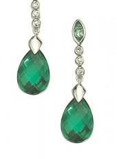 geGE461G (White Gold, Diamond and Green Quartz Earrings)