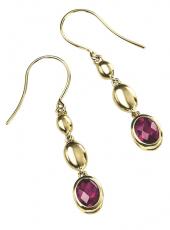 Garnet and Gold Pendant Earrings