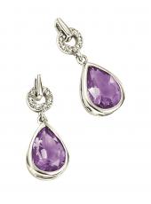 geGE667M (White Gold, Amethyst and Diamond Earrings)