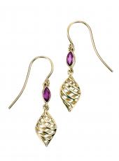 geGE683R (Gold and Rhodolite Garnet Earrings)