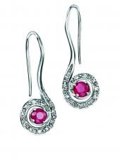 geGE717R (White Gold, Diamond and Ruby Earrings)