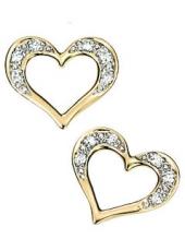 geGE743 (Gold and Diamond Heart Earrings)