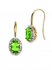 geGE747G (Gold, Diamond and Peridot Earrings)