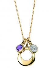 geGN171M (Gold, Diamond and Amethyst Necklace)