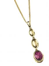 Garnet and Gold Pendant Necklace