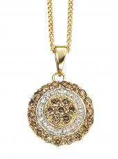 geGP598_GN145 (Diamond and Brown Diamond Circle Pendant)