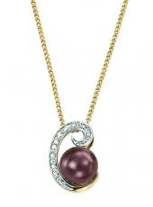 geGP607Y_GN028 (Brown Pearl and Diamond Pendant)