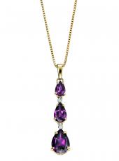 Gold, Diamond and Rhodolite Garnet Pendant