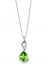 geGP634G_GN063 (White Gold and Peridot Pendant and Chain)