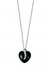 geGP667B (Black Agate & Diamond Heart Pendant)