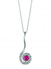 geGP693R_GN064 (White Gold, Diamond and Ruby Pendant)