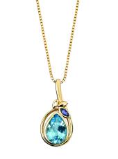 geGP699T_GN146 (Gold, Blue Topaz & Iolite Pendant)