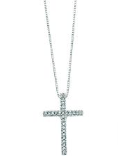 geGP712_GN064 (White Gold and Diamond Cross Pendant)