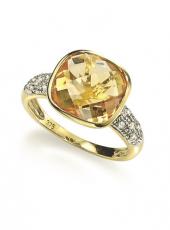 Gold, Diamond and Citrine Ring