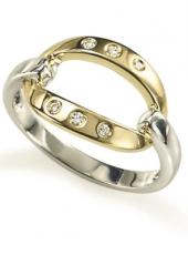 Gold,White Gold & Diamond Contemporary Ring