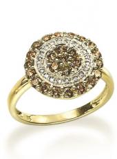 geGR261 (Diamond and Brown Diamond Circle Ring)