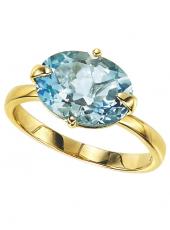 White Gold, Blue Topaz and Iolite Ring