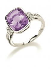 geGR286M (White Gold, Amethyst and Diamond Ring)