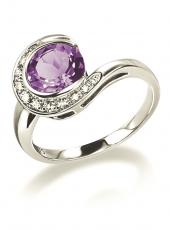 geGR287M (White Gold, Amethyst and Diamond Ring)