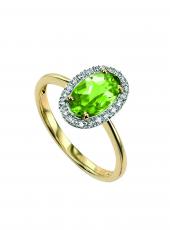 geGR314G (Gold, Diamond and Peridot Ring)