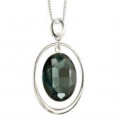 seP3051L (Sterling Silver and Green Swarovski Crystal Pendant)