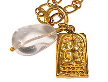 Fair Trade gold-plated, Roc Crystal and Buddha necklace