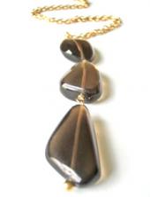 mbNSmokeyQGP (Long Smokey Quartz Gold-Plated Pendant)