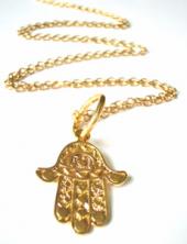 mbP319GP (Long Gold Plated Fatima Hand Pendant)