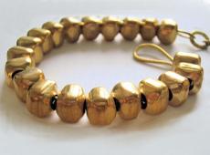 mbB172B (Brass Pebble Bracelet on Chain)